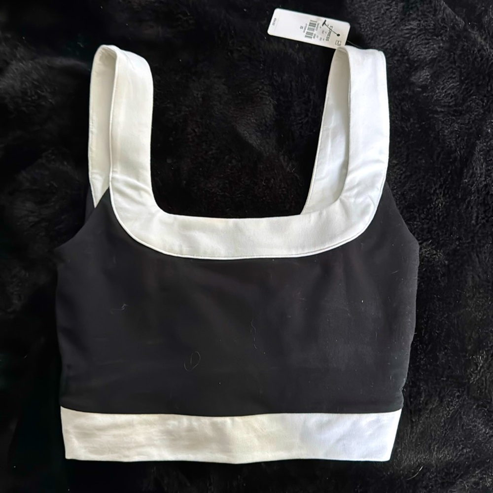 Crop black and white XS tank top
